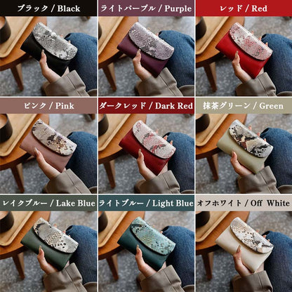 高級感 本革 レディース 三つ折り財布 スネーク柄 SK26
