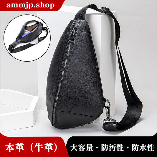 高機能 本革 メンズ ボディバッグ 防水・軽量・iPad収納 SK31